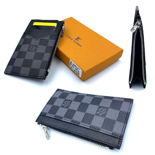 Damier Black Zip Card Holder